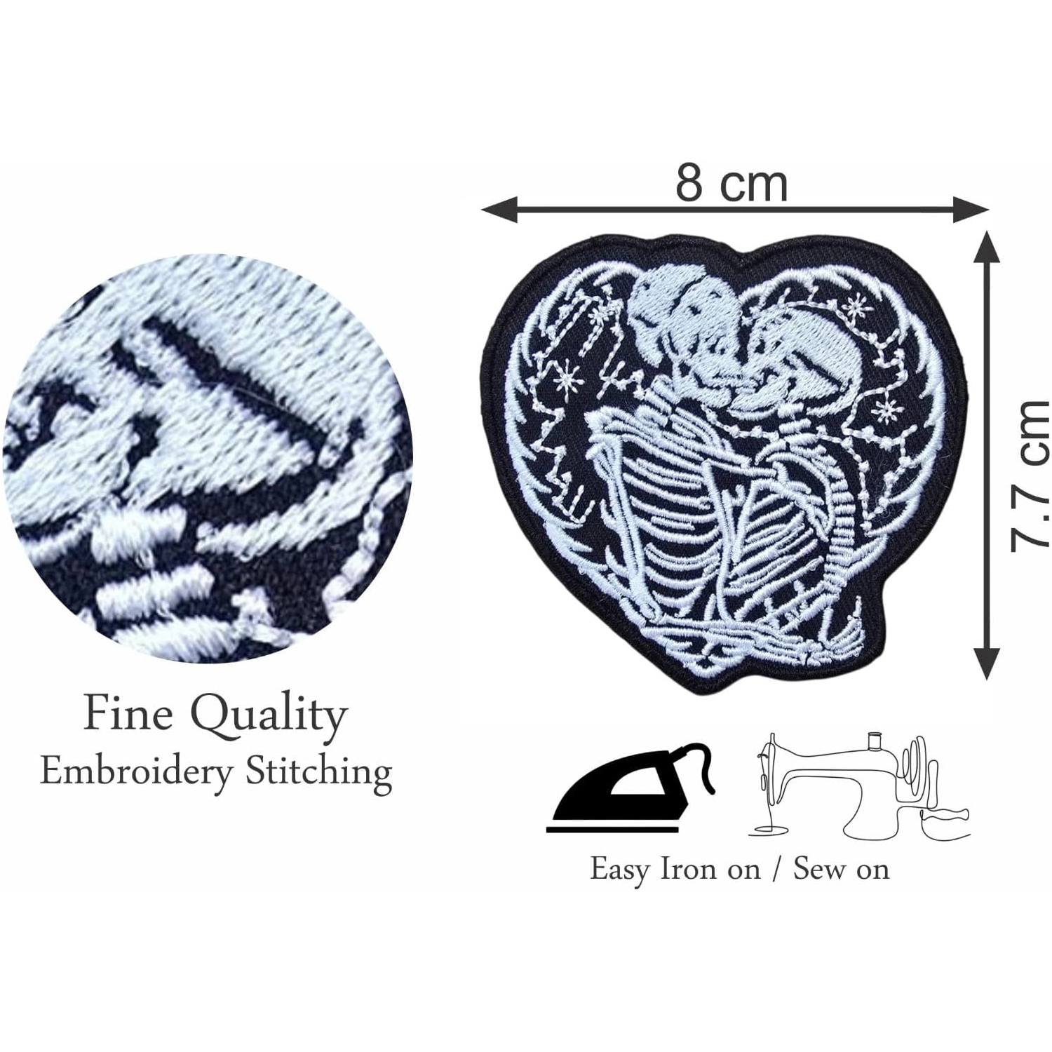 6 Pcs Patches Set Funny Love Iron on Sew on Embroidered Patches
