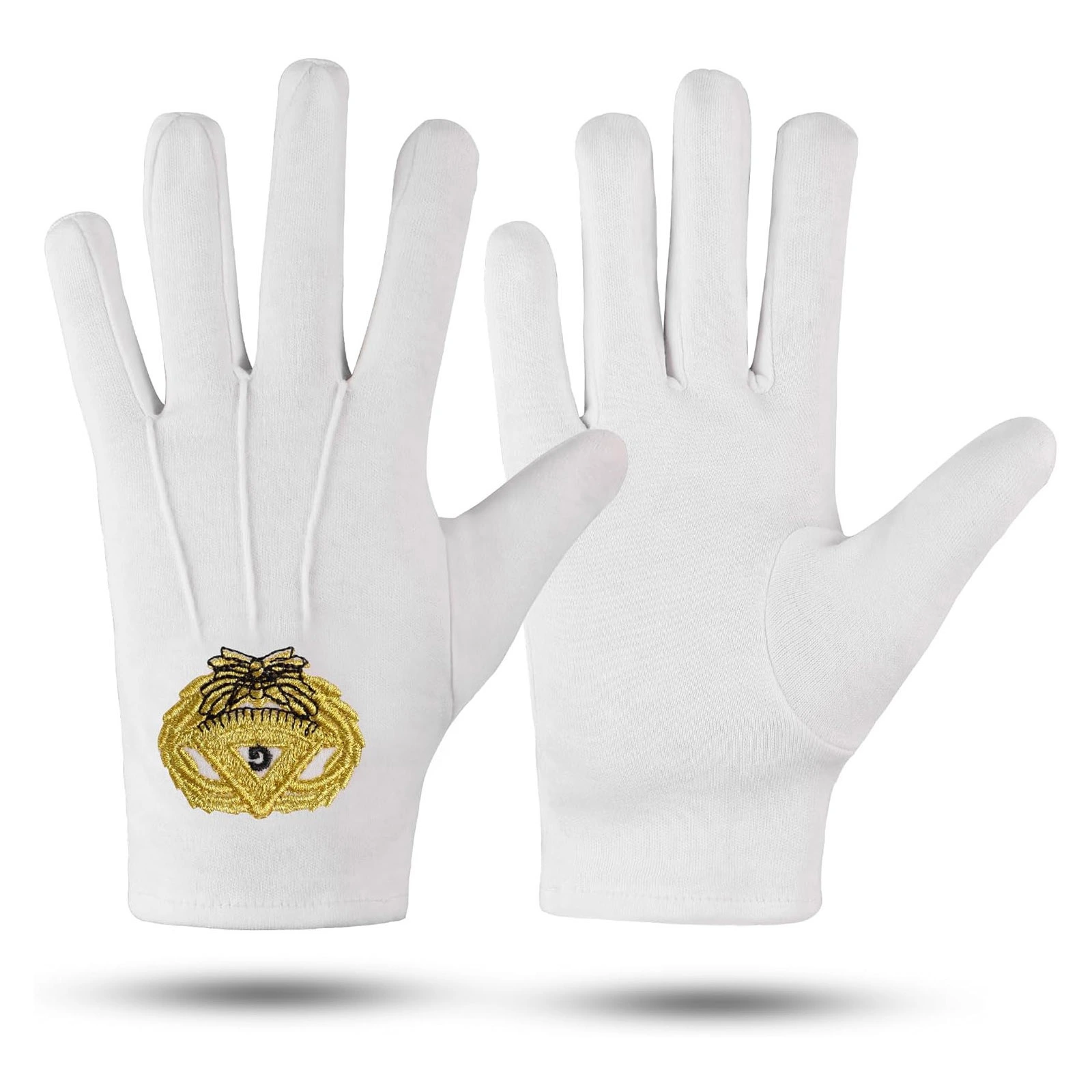 Masonic Grand Master Large 100% Cotton Gloves for Blue Lodge