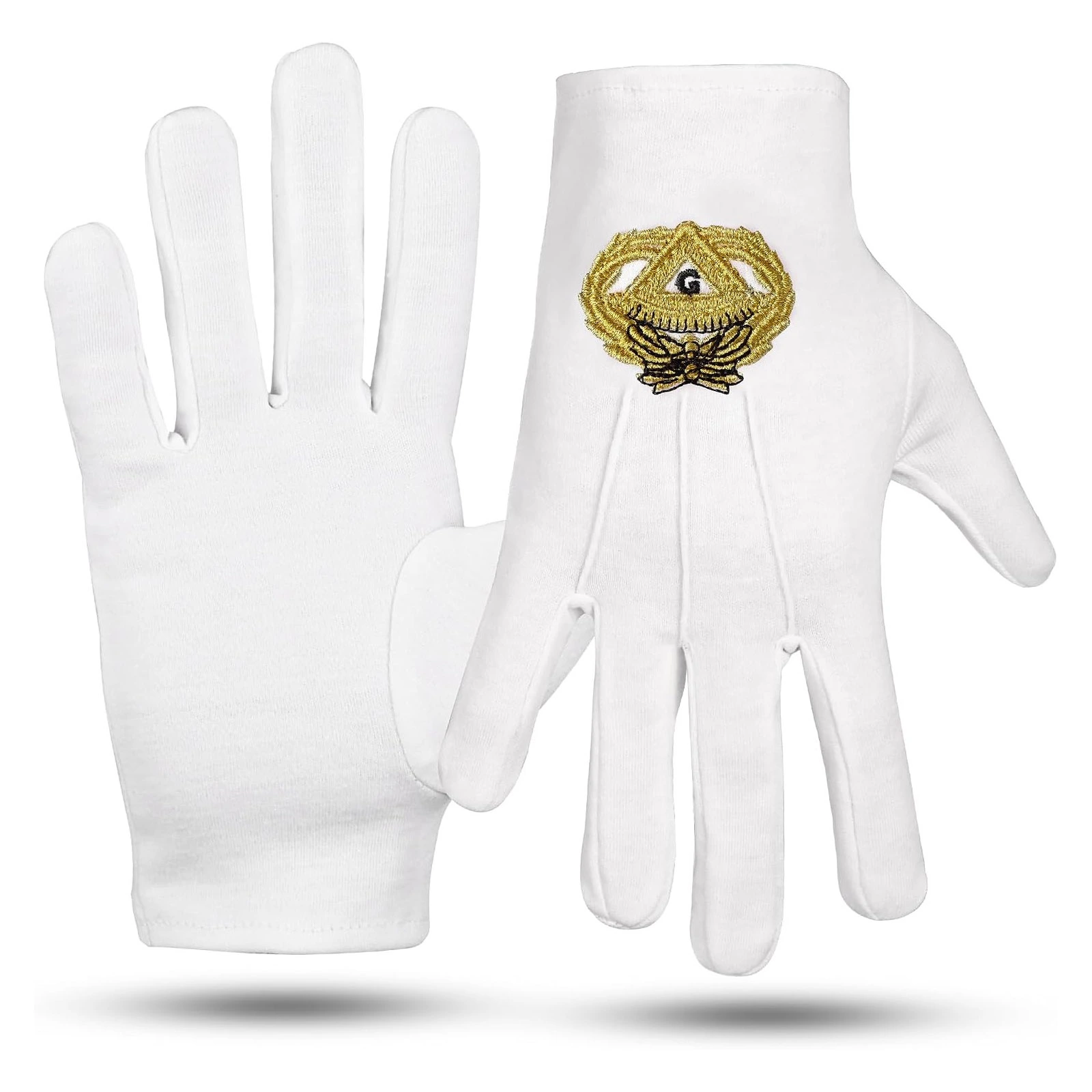 Masonic Grand Master Large 100% Cotton Gloves for Blue Lodge