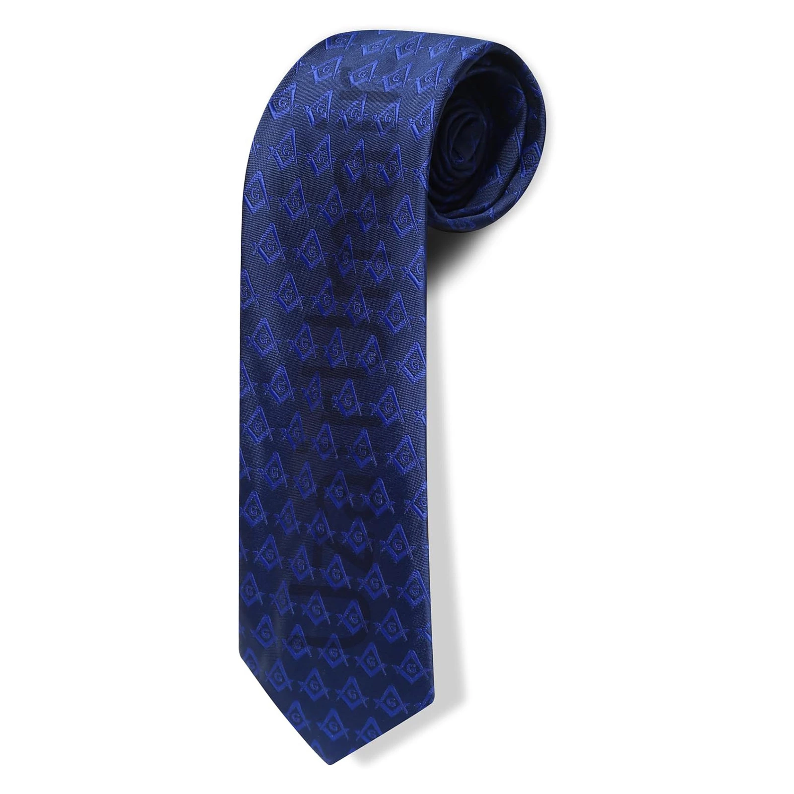 Masonic Regalia Craft Masons Neck knitted Woven Silk Tie with square and compass Blue